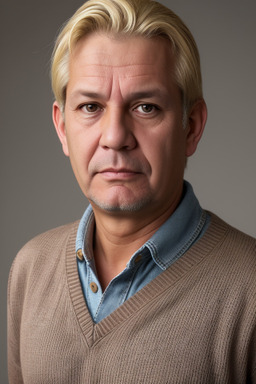 Paraguayan middle-aged male with  blonde hair