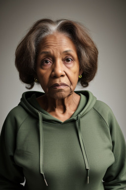 African american elderly female with  brown hair