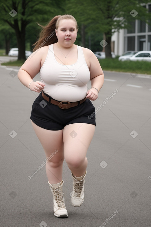 Estonian young adult female with  brown hair