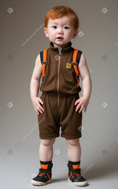 Mongolian infant boy with  ginger hair