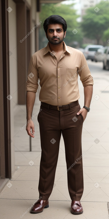 Pakistani adult male with  brown hair