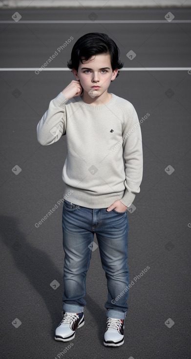 Austrian child boy with  black hair