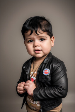 Costa rican infant boy with  black hair