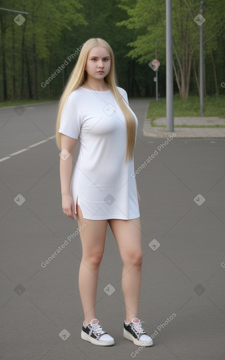 Belarusian adult female with  blonde hair