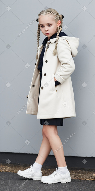 Caucasian child female with  white hair