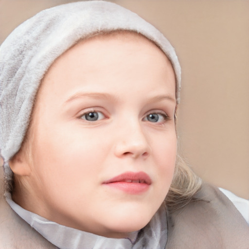 Neutral white young-adult female with short  brown hair and blue eyes