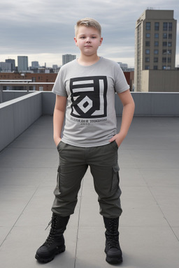 Finnish teenager boy with  gray hair