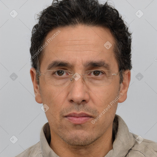 Neutral white adult male with short  brown hair and brown eyes