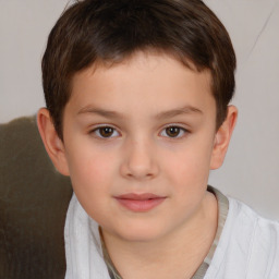 Neutral white child male with short  brown hair and brown eyes