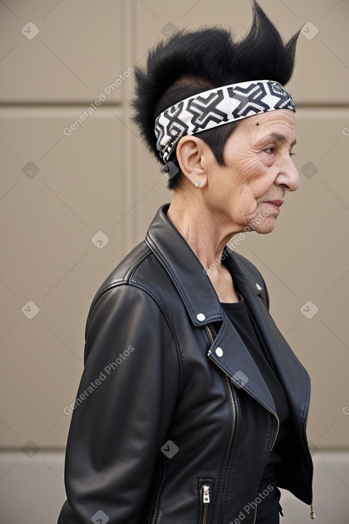 Algerian elderly female with  black hair