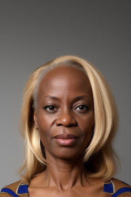 African 45 years female with  blonde hair