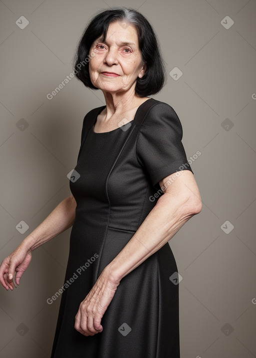 Elderly female with  black hair