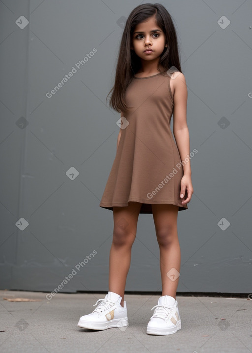 Indian child female with  brown hair