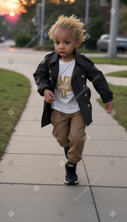 African american infant boy with  blonde hair