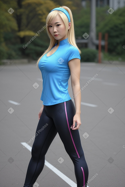 Chinese adult female with  blonde hair