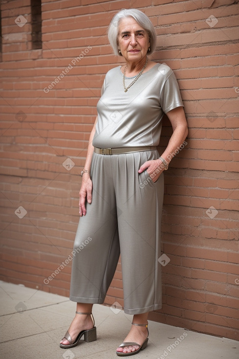 Elderly non-binary with  gray hair