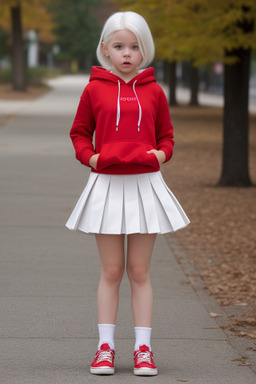 Caucasian child girl with  white hair