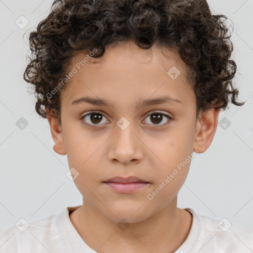 Neutral white child male with short  brown hair and brown eyes