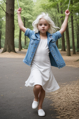 Spanish child girl with  white hair