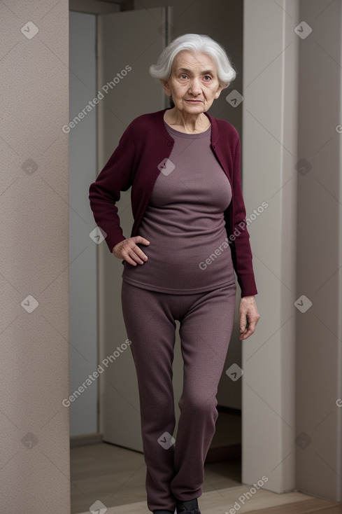 Romanian elderly female with  gray hair