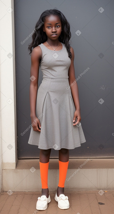 Ugandan teenager girl with  gray hair