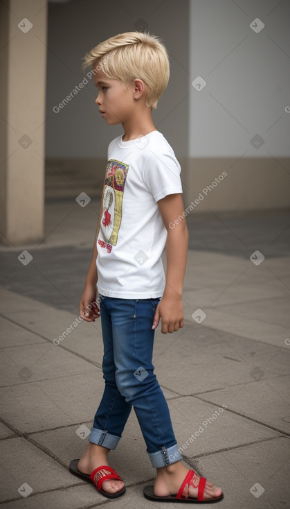 Ecuadorian child boy with  blonde hair