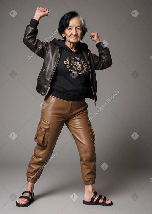 Elderly non-binary with  black hair