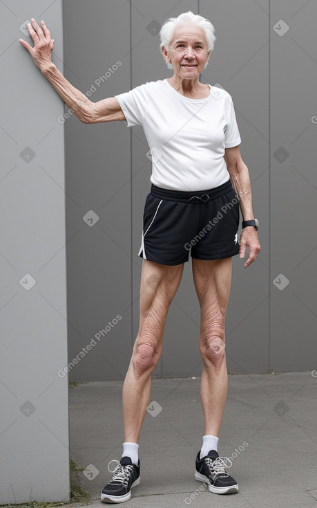 New zealand elderly female with  white hair