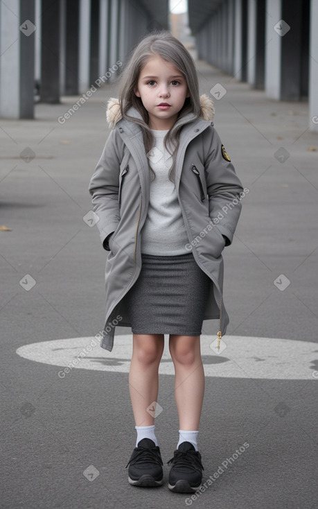 Uruguayan child girl with  gray hair