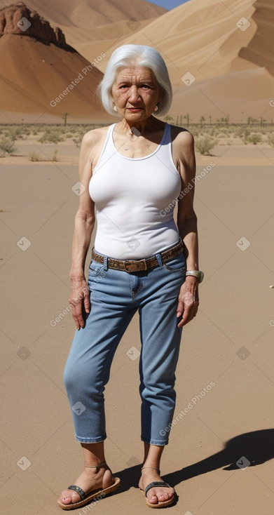 Uzbek elderly female with  white hair