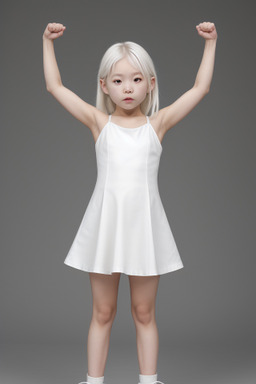 Korean child female with  white hair