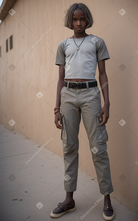 Malian teenager boy with  gray hair