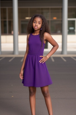 African american teenager girl with  brown hair