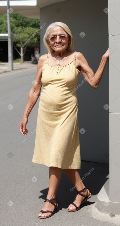 Bolivian elderly female with  blonde hair