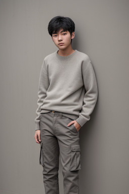 South korean teenager boy with  gray hair