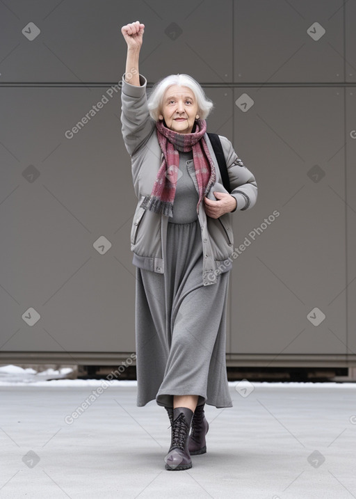 Ukrainian elderly female with  gray hair