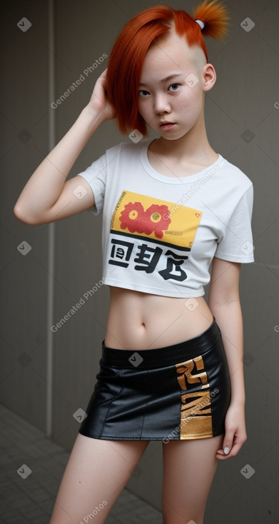 Taiwanese teenager girl with  ginger hair