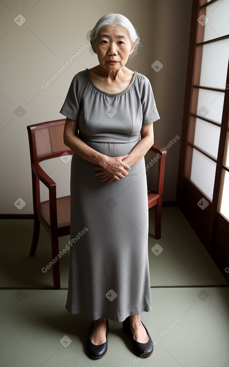 Japanese elderly female with  gray hair