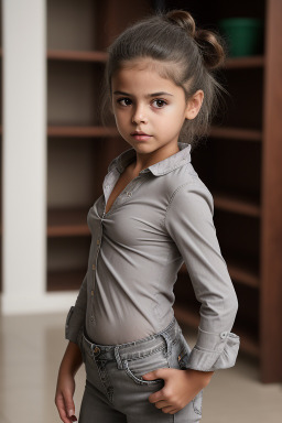 Mexican child girl with  gray hair