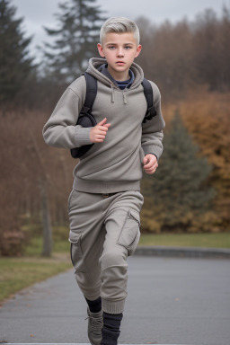 Slovak teenager boy with  gray hair