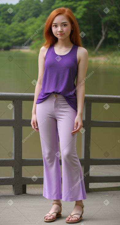 Thai young adult female with  ginger hair