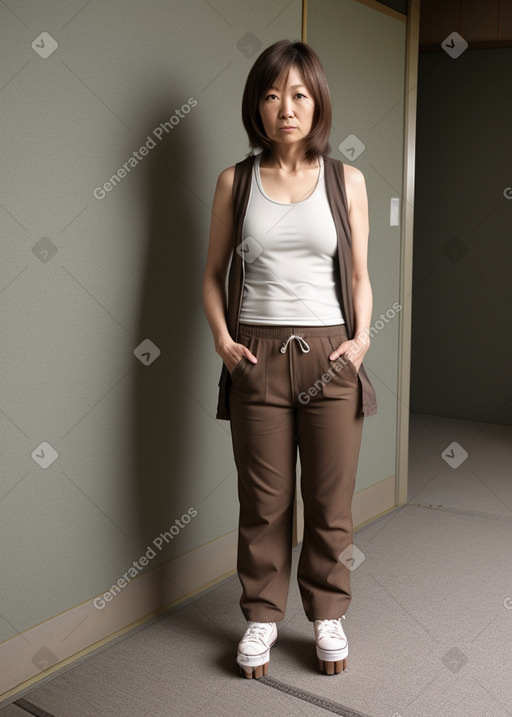 Japanese 45 years female with  brown hair