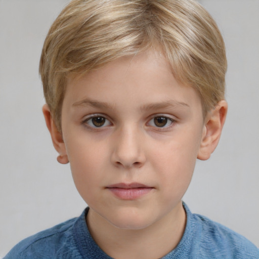 Neutral white child male with short  brown hair and grey eyes