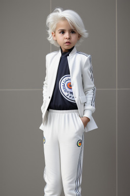 Colombian infant boy with  white hair