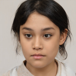 Neutral asian young-adult female with medium  brown hair and brown eyes