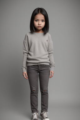 Indonesian child girl with  gray hair