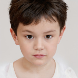 Neutral white child male with short  brown hair and brown eyes