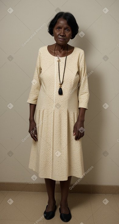 Senegalese elderly female with  black hair