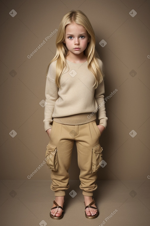 British child girl with  blonde hair