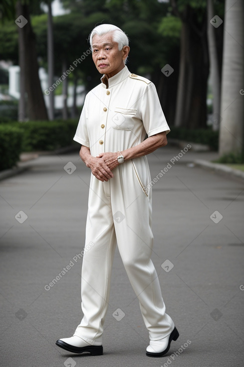 Malaysian elderly male with  white hair